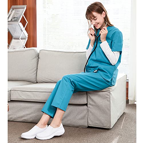 Hawkwell Women's Slip On Lightweight Comfort Slip Resistant Nursing Shoes,White Synthetic,8 M US - Image 2