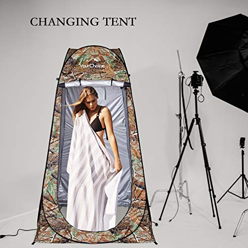 Your Choice Pop Up Privacy Tent, 3.9x3.9x6.2FT Portable Shower Tent for Camping, Waterproof Outdoor Changing Room with Carry Bag for Beach Hiking RV Fishing - Camo Green - Image 5