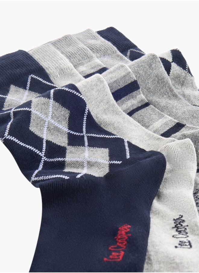 Lee Cooper Men's Printed Non Terry Crew Length Socks - Set of 5  - Image 4