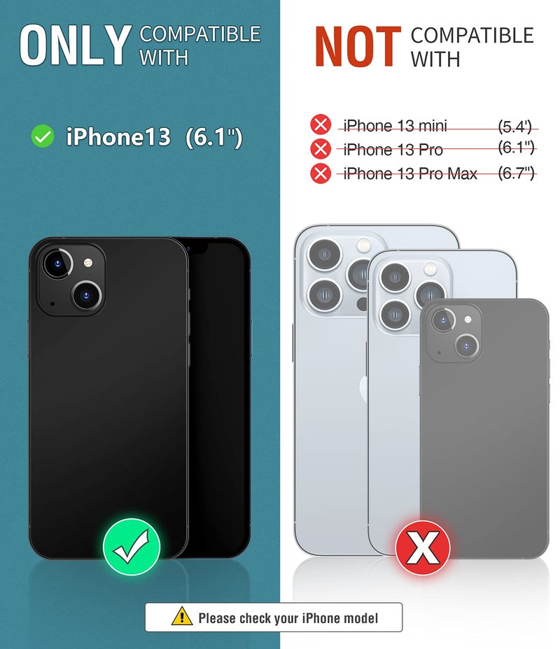 OCASE Compatible with iPhone 13 Wallet Case, PU Leather Flip Folio Case with Card Holders RFID Blocking Kickstand [Shockproof TPU Inner Shell] Phone Cover 6.1 Inch 2021 (Black) - Image 2