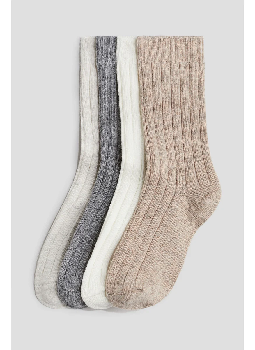 H&M 4-Pack Ribbed Socks