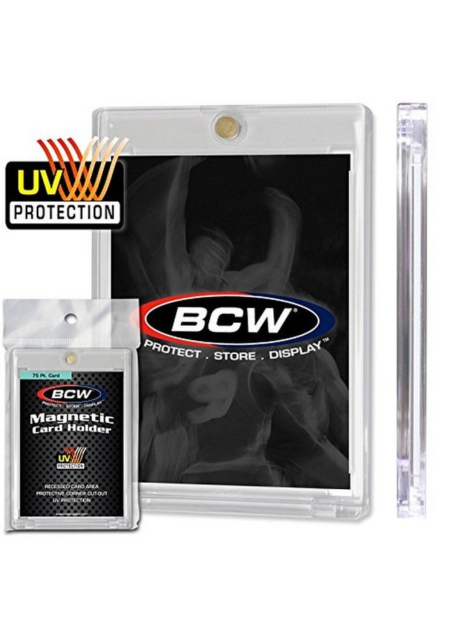 BCW Magnetic Card Holder - 75 Pt Thickness - 18Ct | Protective Display Card Case With Secure Gold Magnet Closure | Uv Protection, Quick Access Design For Sports, Gaming, And Collectible Cards  - Image 2