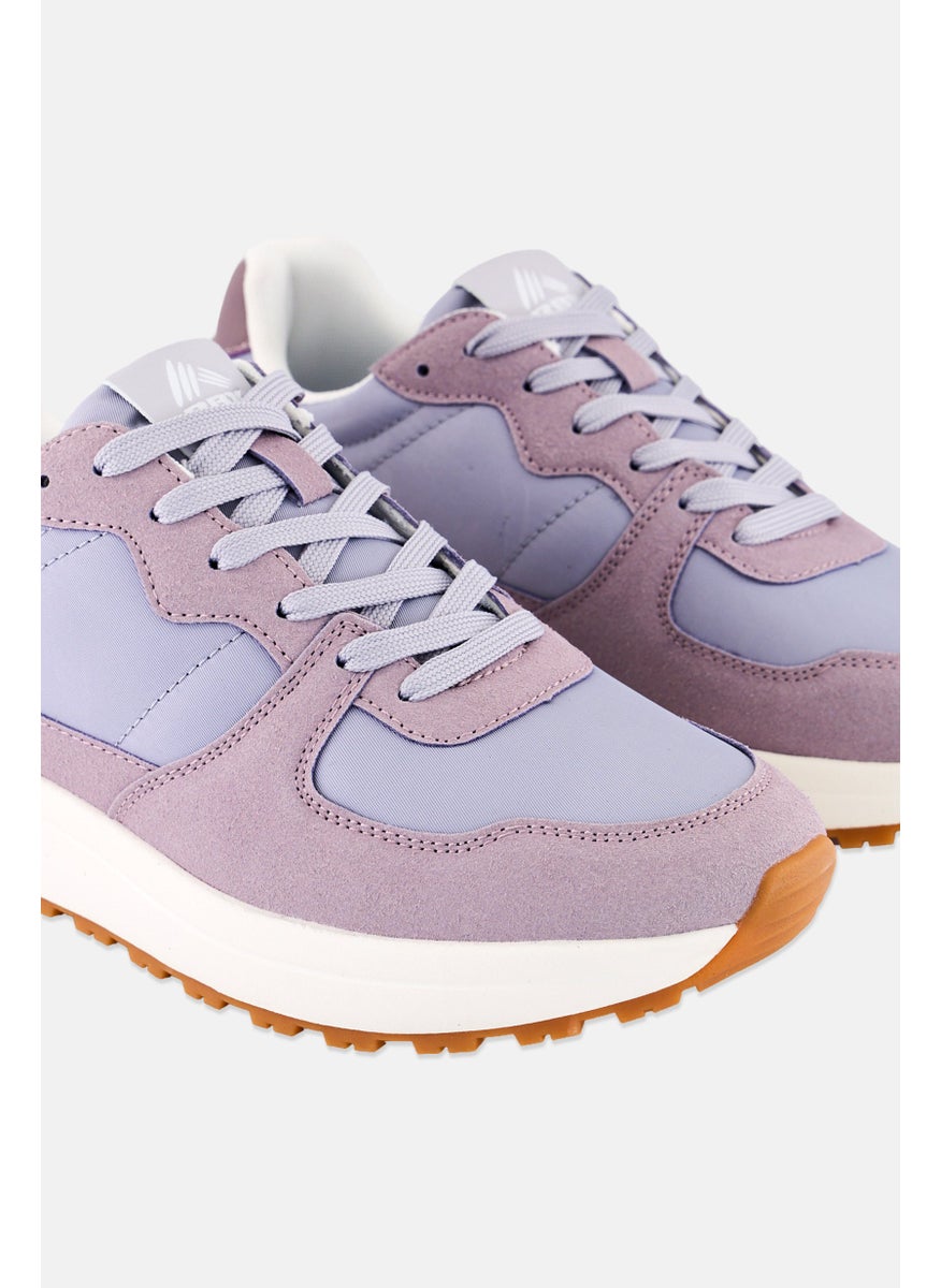 RBX Women Brand Logo Lace Up Outdoor Shoes, Purple  - Image 4