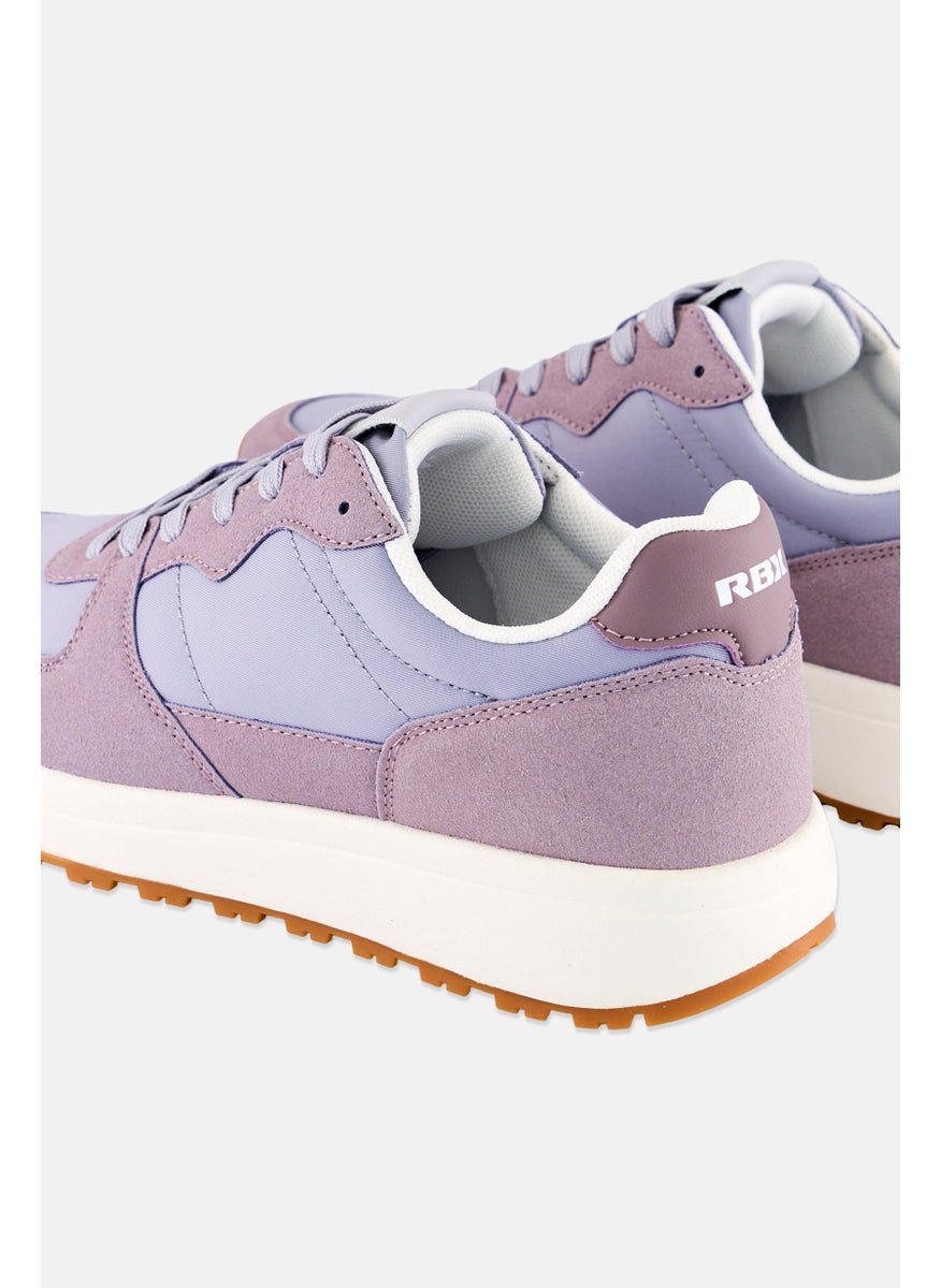 RBX Women Brand Logo Lace Up Outdoor Shoes, Purple  - Image 2