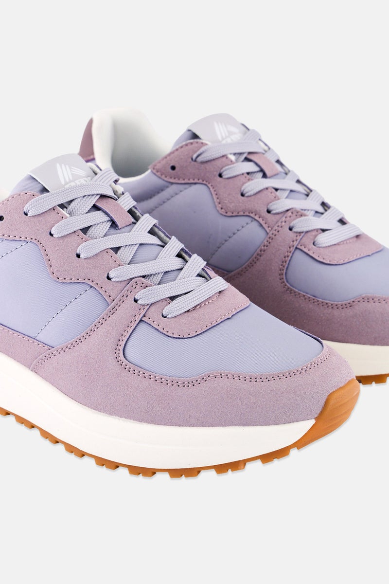 RBX Women Brand Logo Lace Up Outdoor Shoes, Purple - Image 4