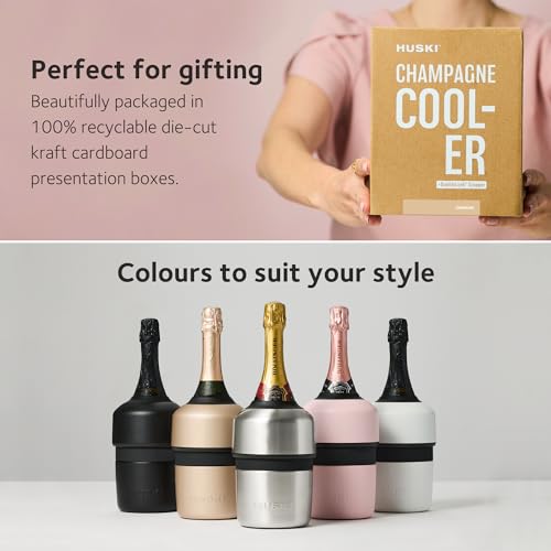 Huski Champagne Chiller | NEW | Award-Winning Iceless Design with Detachable Bottle Stopper | Keeps Wine Cold up to 6 Hours | Fits most 750ml Champagne, Prosecco & Sparkling Wine Bottles (Stone Grey) - Image 5