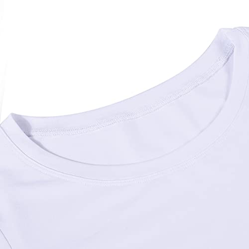 Artivaly Womens Long Sleeve Crop Tops Basic Teen Girl Clothes Casual Cute Yoga Shirts Layering Slim Fitted Workout T-Shirt White - Image 5