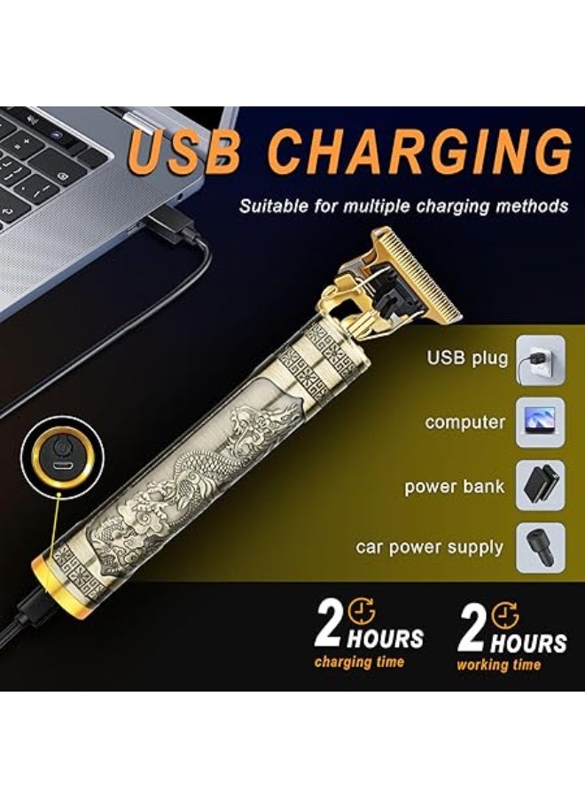 ماكينة تشذيب الشعر وحلاقة الشعر الاحترافية للرجال لاسلكية قابلة لإعادة الشحن مع 4 أمشاط مدرجة، منتجات الحلاقة للقطع بهيكل من المعدن - Image 5