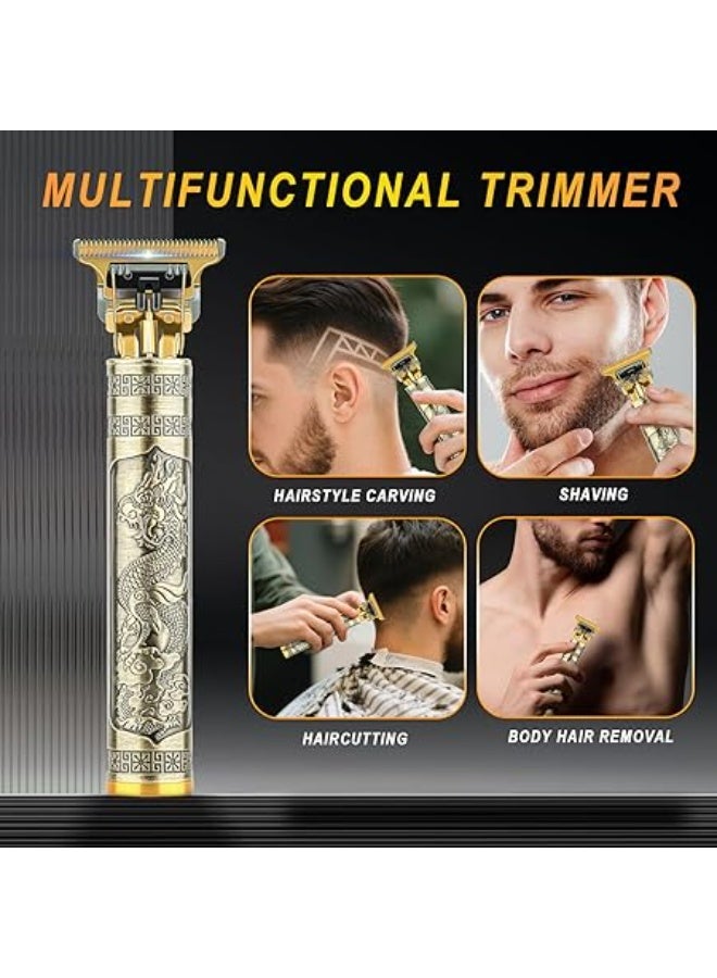 ماكينة تشذيب الشعر وحلاقة الشعر الاحترافية للرجال لاسلكية قابلة لإعادة الشحن مع 4 أمشاط مدرجة، منتجات الحلاقة للقطع بهيكل من المعدن - Image 3