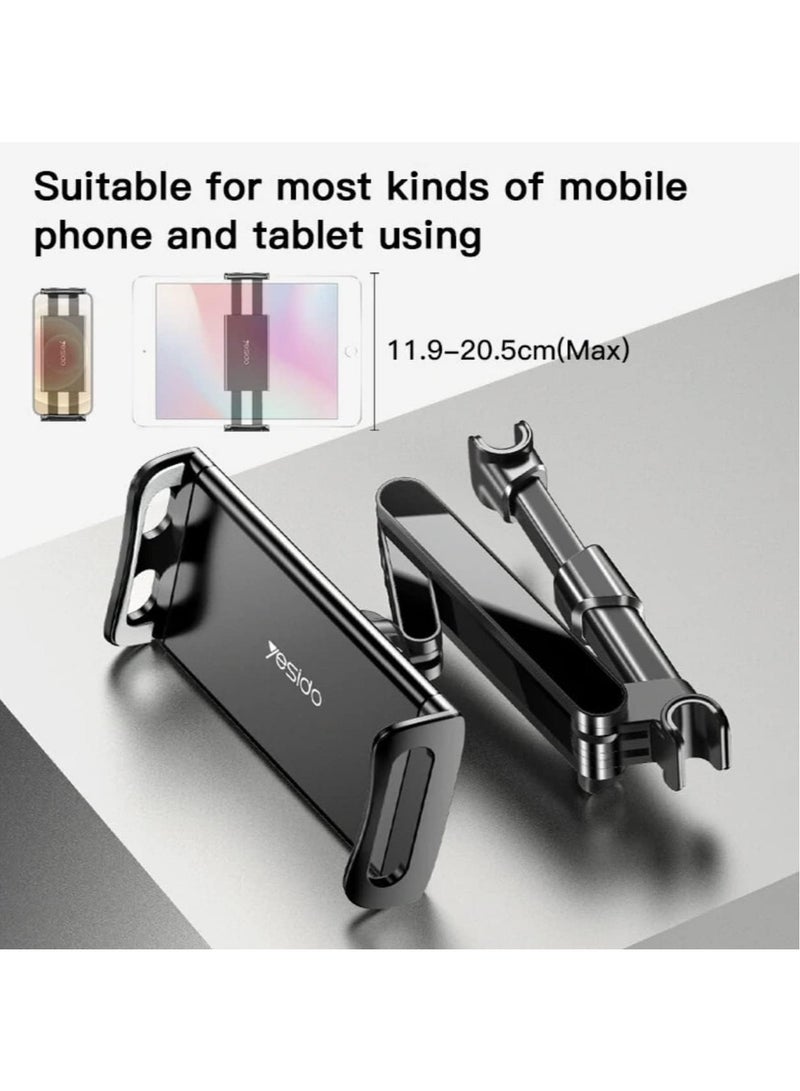 C117 Car Tablet Headrest Mount Tablet Holder for Car Seat 360 Degree Rotation Compatible with 4.7inch to 12.9 inch, Compatible with Tablets/iPhone 13/iPads - Image 5