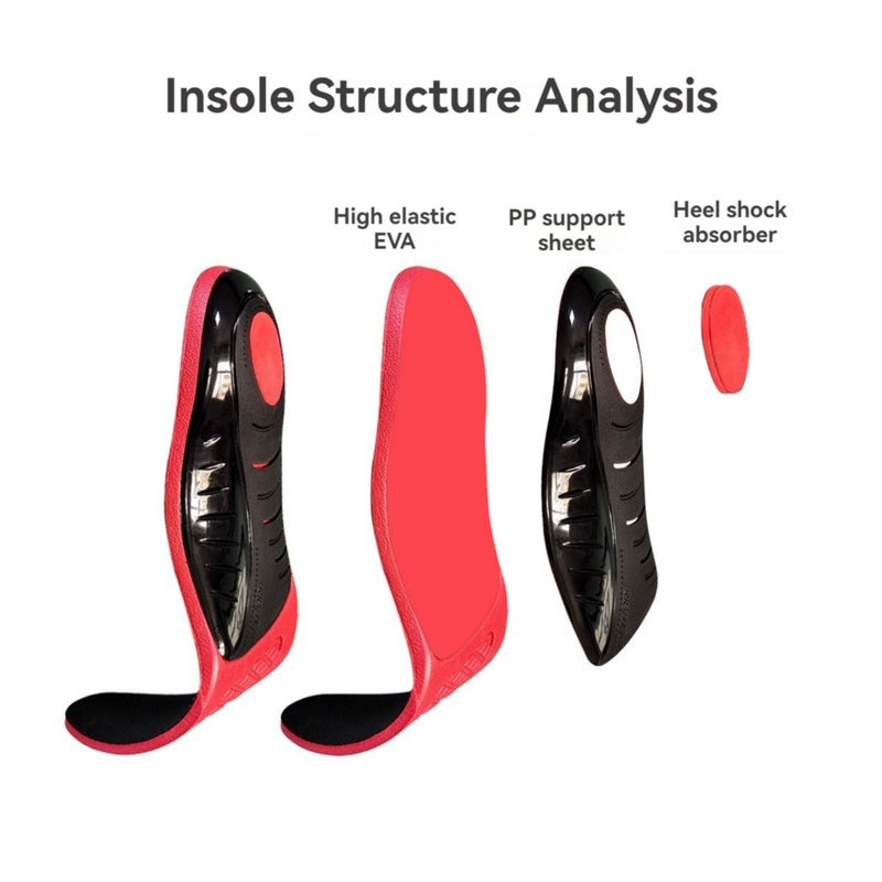 Size S Men 6.5 8.5 Women 7.5 9.5 Heavy Duty Arch Support Insoles for Shock Absorption Athletic Running Hiking Comfort Shoe Replacement Inserts - Image 5