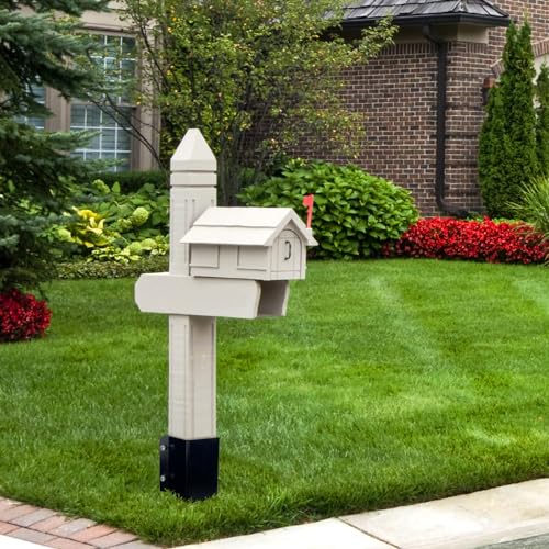 XYADX Fence Post Anchor Ground Spike Heavy Duty Black Powder Coated Fence Stakes Post Base for Mailbox, 24 x 4 x 4 Inches Outer Diameter (Inner Diameter 3.6 x3.6 Inches), Pack of 6 - Image 5