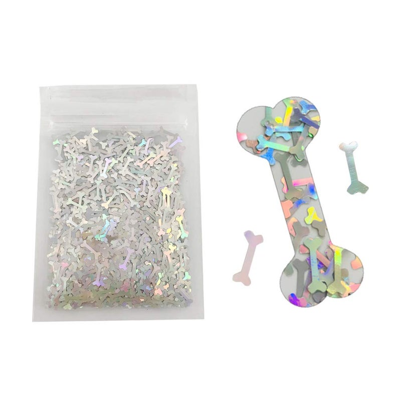 PrettyG 10 GramsPack Sliver 12mm Big Bones Holographi Glitter Festival Rave Beauty Makeup Face Body Nail Art Decoration LB100 - Image 3