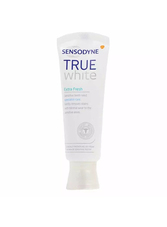 Sensodyne True White and Extra Fresh Toothpaste 75ml- White - Image 4