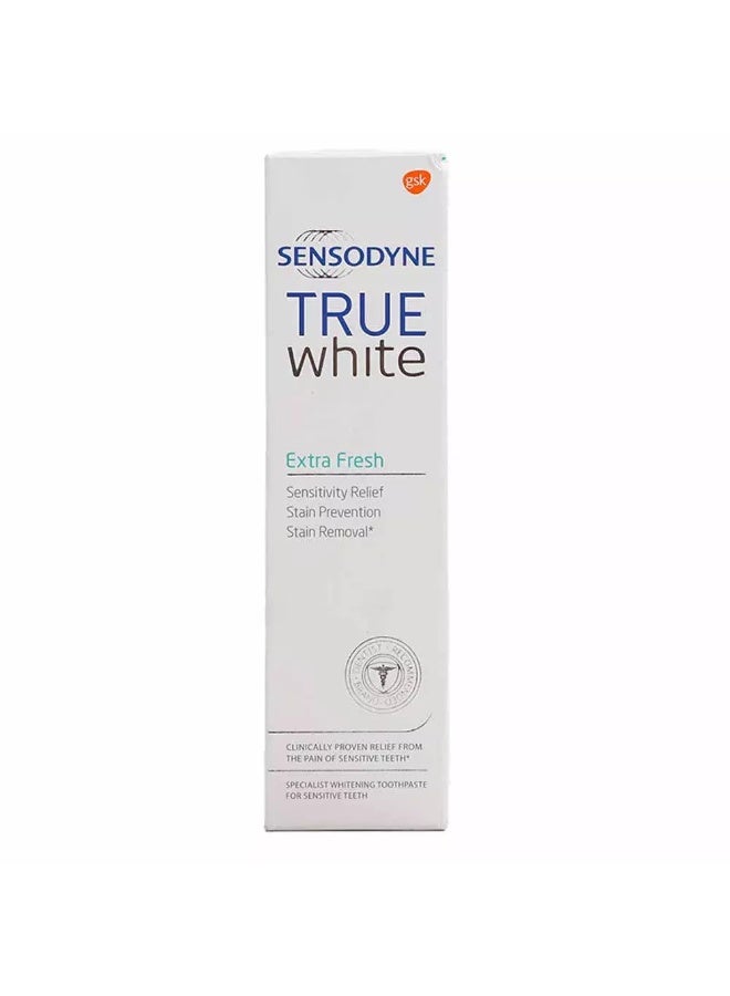 Sensodyne True White and Extra Fresh Toothpaste 75ml- White - Image 1