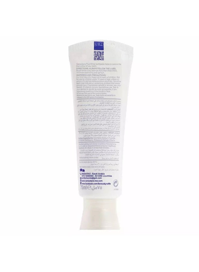 Sensodyne True White and Extra Fresh Toothpaste 75ml- White - Image 5