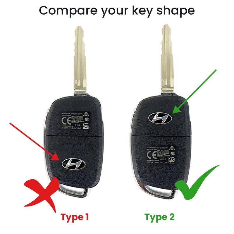 KeyZone غطاء مفاتيح سيليكون Keyzone® متوافق مع هيونداي كريتا، فينيو، توكسون، ألكازار، i20، إكسنت، أورا، إيليت i20، أكتيف i20، ومفاتيح جراند i10 القابلة للطي - Image 2