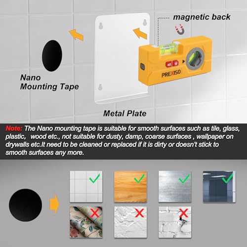 PREXISO 2-in-1 Line Laser Level - Mini Torpedo Level with Light, 3-3/4 inch Rotatable Magnetic Pocket Level & 30Ft Laser Line Leveler Tool for Hanging Picture, Wall Marking Painting, Home Renovation - Image 5