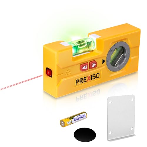 PREXISO 2-in-1 Line Laser Level - Mini Torpedo Level with Light, 3-3/4 inch Rotatable Magnetic Pocket Level & 30Ft Laser Line Leveler Tool for Hanging Picture, Wall Marking Painting, Home Renovation - Image 1