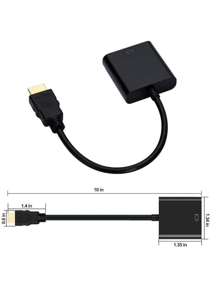 Salab HDMI to VGA, Gold-Plated Adapter (Male to Female) for Computer, Desktop, Laptop, PC, Monitor, Projector, HDTV, Chromebook, Raspberry Pi, Roku, Xbox and More - Black - Image 5