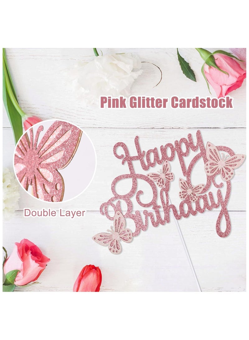 13Pcs Butterfly Themed Cake Toppers, 3D Butterfly Cakes, Double Color Butterfly Cake Toppers - Suitable for Girls Ladies Happy Birthday Cake Decorations Party Decorations - Image 5