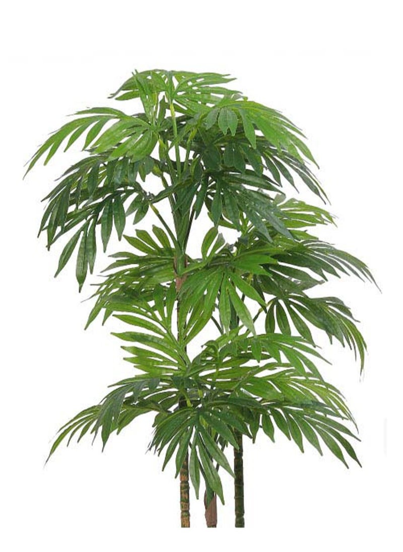 Alrassi Artificial Palm Tree with 3 Branches – 110 cm Tall with a Tropical Touch in an Elegant Plastic Pot  - Image 3