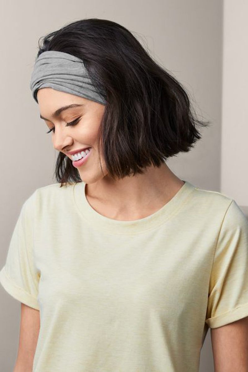 Tchibo Women Textured Headscarf 27 L x 36 H cm, Grey  - Image 1