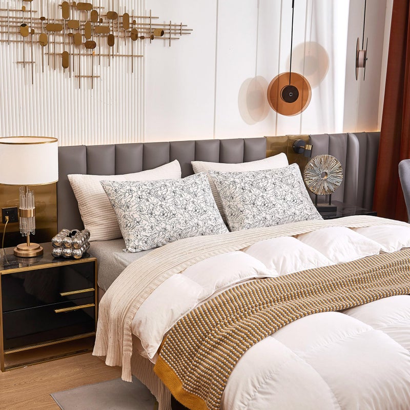 ECOCOTT 2 Pack Pillowcase King Size with White & Black Floral Pillow Cases Set  100% Cotton King Pillow Covers Envelope Closure (King  20""x36"") - Image 5