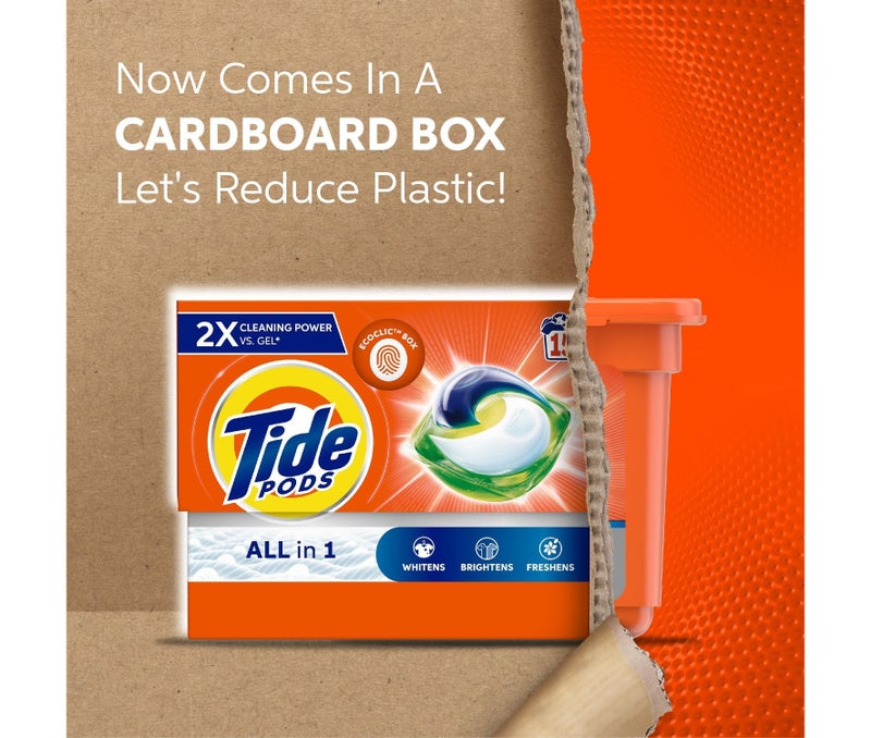Tide Original All in One Laundry Detergent Pods Pack of 4 (60 Count, 1.146kg) – Powerful Stain Removal Capsules, Whitens & Brightens Clothes – Fresh Scent Washing Pods - Image 3