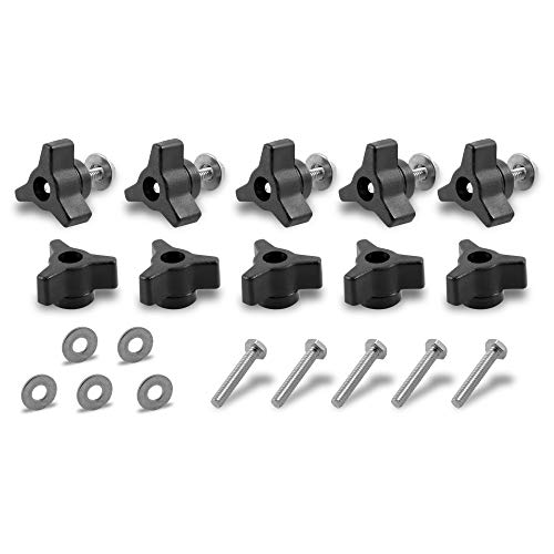 Fulton 30 Piece T Track Bolts and Knobs Kit, 1/4" x 20 T Bolts, T-Track Through-Hole Knobs Replacement Parts Hardware Set, T Track Accessories for Woodworking - Image 1