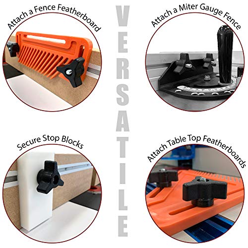 Fulton 30 Piece T Track Bolts and Knobs Kit, 1/4" x 20 T Bolts, T-Track Through-Hole Knobs Replacement Parts Hardware Set, T Track Accessories for Woodworking - Image 4