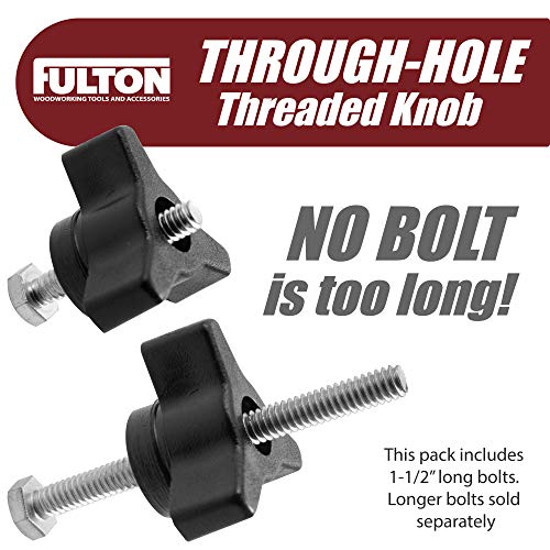 Fulton 30 Piece T Track Bolts and Knobs Kit, 1/4" x 20 T Bolts, T-Track Through-Hole Knobs Replacement Parts Hardware Set, T Track Accessories for Woodworking - Image 3