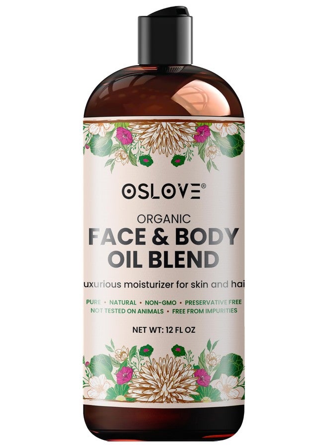 Oslove Organics Organic Face and Body Oil Unique blend of 12 virgin organic carrier oils | Use as is or for making lotions, body butters, serums, soaps-12 oz (12) - Image 1