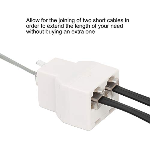 Uvital RJ11 6P4C 1 Female to 2 Female Telephone Line Splitters, Telephone Landline Cable Connector and Separator(White,4 Pack) - Image 5