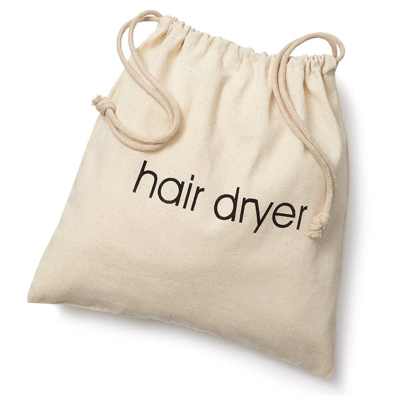 Hair Dryer Bags Storage Organizer  Beige Color  12 x 12 Drawstring Closure Cover  Ideal for Home Hotel Guest Room or as a Travel Bag 12 x 12