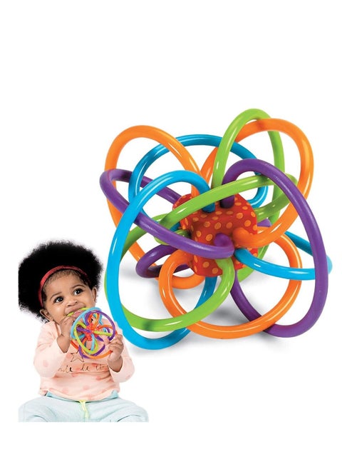 Manhattan Toy Winkel Rattle & Sensory Teether Toy Teething Toys for Babies Color Burst Rattle and Teether Grasping Activity Toy Multicolor Rattle & Sensory Teether for Baby and Toddler