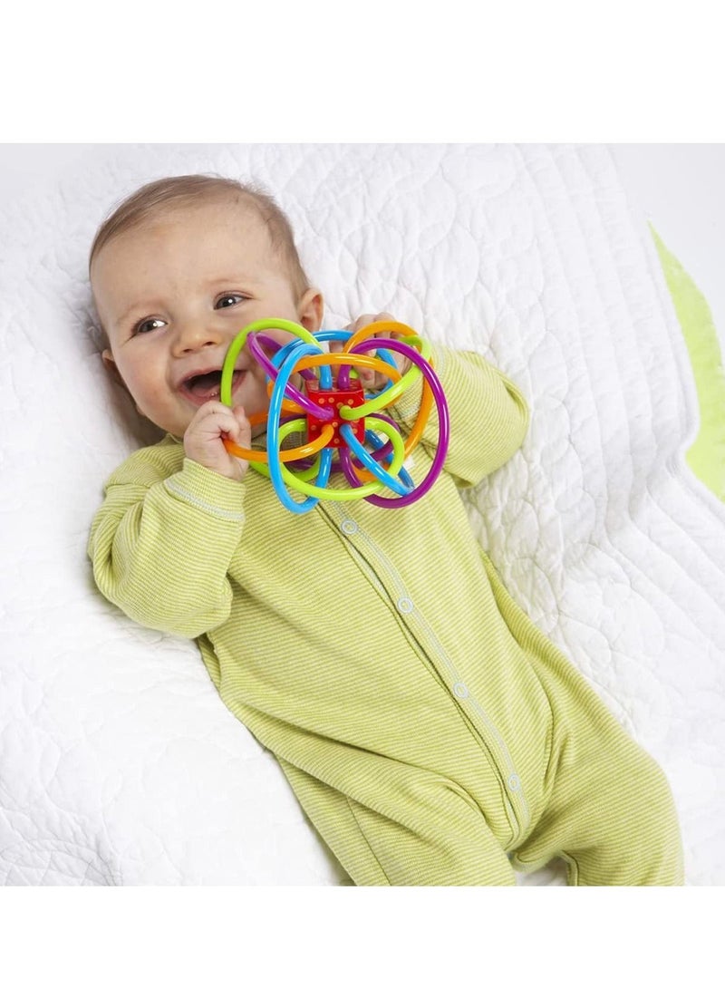 Manhattan Toy Winkel Rattle & Sensory Teether Toy Teething Toys for Babies Color Burst Rattle and Teether Grasping Activity Toy Multicolor Rattle & Sensory Teether for Baby and Toddler