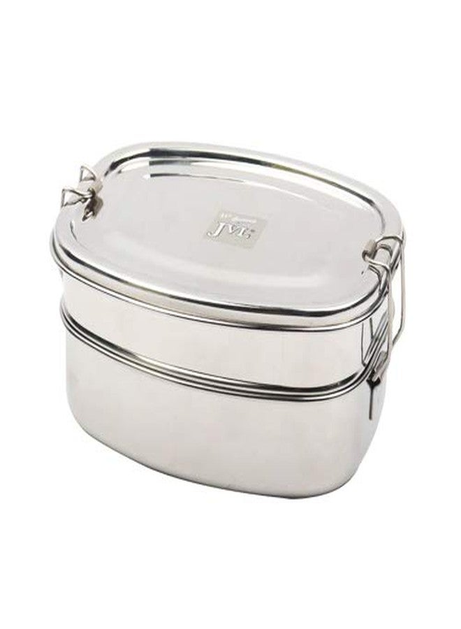 JVL Stainless Steel 2 Tier Lunch Box (Deluxe, Small) - Image 1