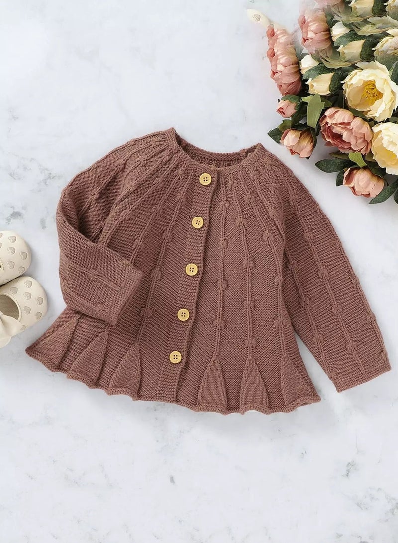 Baby Raglan Sleeve Button Front Cardigan - Image 1