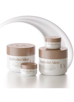 InfiniteAloe InfiniteAloe Complete Skin Care, Aloe Vera Powered Face and Body Cream for Dry Skin Relief, Fragrance Free - 2 Large Jar 8 oz & 2 Travel Jar 0.5 oz  - Image 1