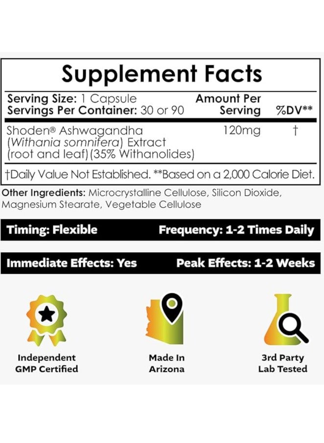 Nootropics Depot كبسولات مستخلص أشواغاندا من شودن | 120 مجم | 90 كبسولة | 35% من الوييثانوليدات - Image 2