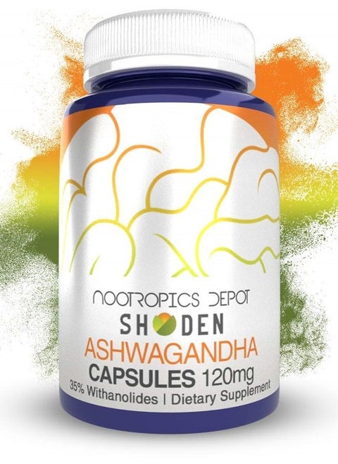 Shoden Ashwagandha Extract Capsules | 120mg | 90 Count | 35% Withanolides