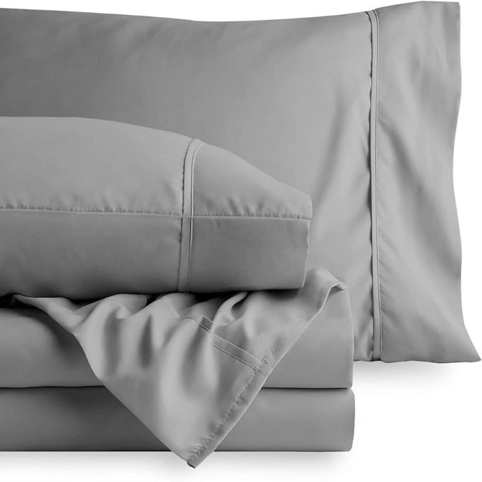 DOUBLE PLAIN SATEEN 300 TC 100 COTTON DOUBLE SIZE 90 X 100 INCH BEDSHEET WITH 18 X 28 INCH 2 PILLOW COVERS