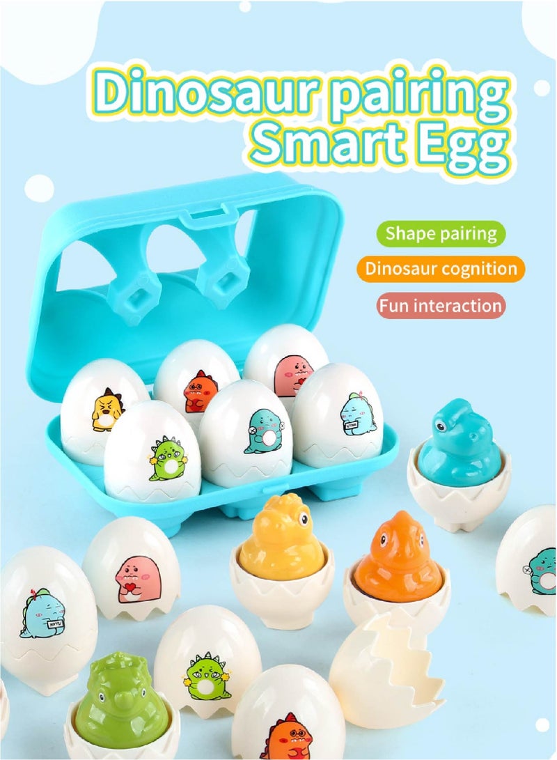 6-Piece Dinosaur Twist Eggs Set with Shape Matching & Press-to-Sound Function – Educational Toy for Toddlers’ Cognitive Development - Image 3