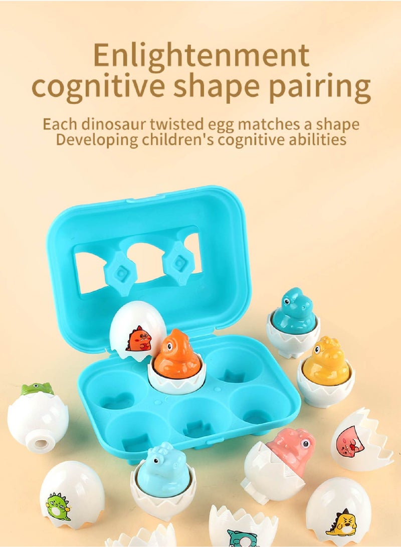 6-Piece Dinosaur Twist Eggs Set with Shape Matching & Press-to-Sound Function – Educational Toy for Toddlers’ Cognitive Development - Image 5