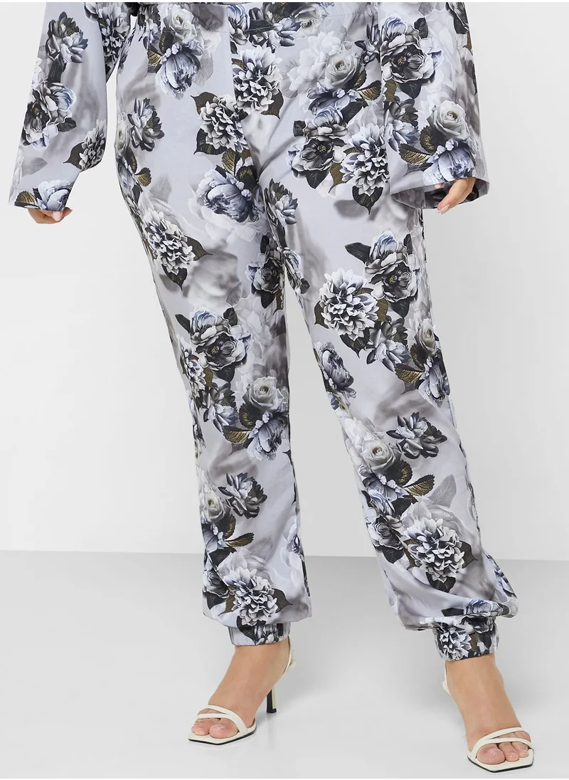 Hayas Closet Curve Floral Printed Shirt & Pants Set