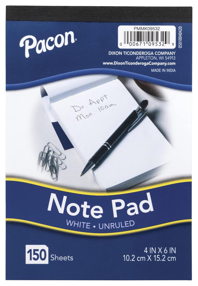Pacon MMK09532 Convenient Note Pad, White - Image 1