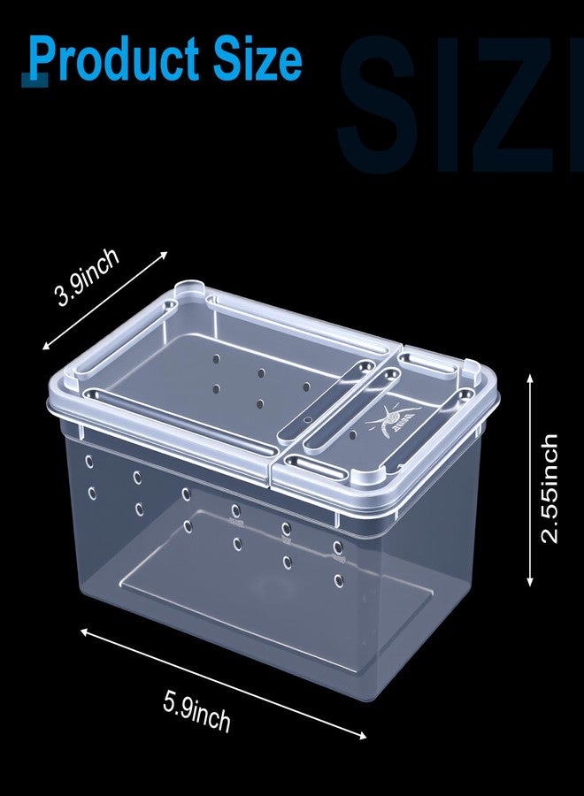 xozeooeu 10 Pcs Reptile Breeding Box, Clear Plastic Terrarium with Vent Holes, Small Animal Enclosure for Spider Scorpion Lizard Insect, 5.9x3.9x2.55 Inch - Image 2
