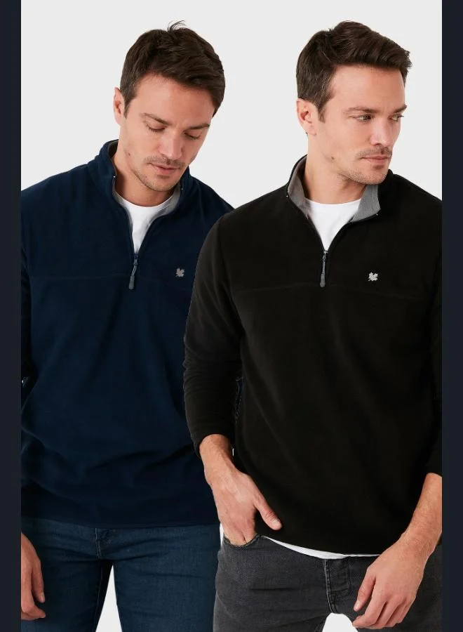 Buratti  Buratti Slim Fit Anti-Pilling Non-Pilling Bato Collar Raised 2-Pack Polar Men's POLAR 5906001S2 for Men | Best Price UAE