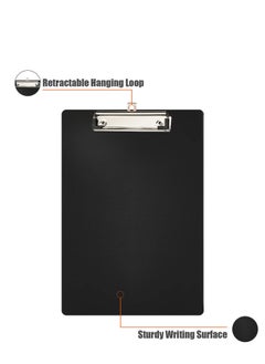 KASTWAVE Writing Pad Clipboard, A4 Plastic File Data Clip Ticket Multifunction Clipboard Thin Clip Black Stationery Clipboard for Office School Restaurant Menu, Etc. (6 Pieces)  - Image 2